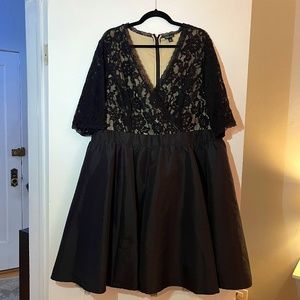 Torrid plus size 24 black lace and taffeta cocktail dress